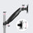 Duronic Monitor Stand Spare Arm showing 360-degree swivel, 180-degree rotation, and tilt range features.
