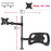Duronic Monitor and Laptop Stand with adjustable arms, VESA compatibility, and vertical pole.