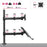 Duronic Monitor and Laptop Stand with adjustable swivel arms, extension dimensions, and weight capacity.