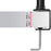 Duronic Monitor stand Pole showing adjustable thickness range of 0.5cm to 6.8cm (0.2in to 2.7in).