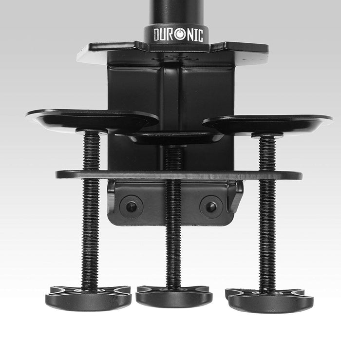 Duronic Monitor stand Pole with adjustable threaded hand screws for heavy-duty monitor mounts.