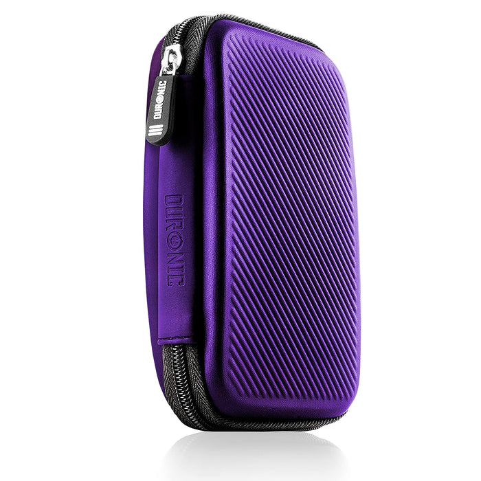 Duronic Portable Hard Drive Case featuring a textured diagonal pattern and a secure black zipper closure.
