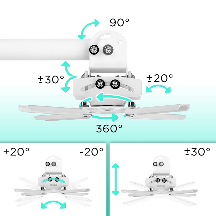Duronic Projector Mount Stand with 360 degree rotation and flexible tilt angles.