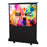Duronic Projector Screen displaying a colorful, vibrant crowd scene on a black base.