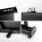 Duronic Projector Screen showcase of a black Duronic portable projector screen highlighting its hardware and base.
