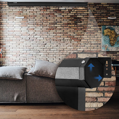 Duronic Projector Screen with inset showing ceiling and wall brackets.