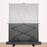 Duronic Projector Screen with scissor-back support frame, showing white upper and black lower sections.