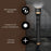 Duronic Rechargeable Torch Flashlight featuring 110-lumen brightness, two power settings, and gold-trimmed accents.