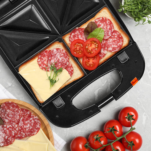 Duronic SWM60 3 in 1 sandwich toastie maker cooking sandwich with salami tomatoes cheese