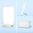 Duronic Sad Light Therapy Lamp Box shown from front, side profile, and horizontal orientation views.