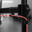 Duronic Single Monitor Stand with cable management clips holding a red wire against a metal pole.