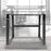 Duronic Sit-Stand Desk Frame featuring black metal legs on a wooden floor.