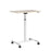 Duronic Sit-Stand Desk WPS67 with a light wood tabletop, white steel frame, and four locking caster wheels for easy portability.