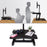 Duronic Sit-Stand Desk adjustable for sitting or standing positions with monitor mount on wooden desk.