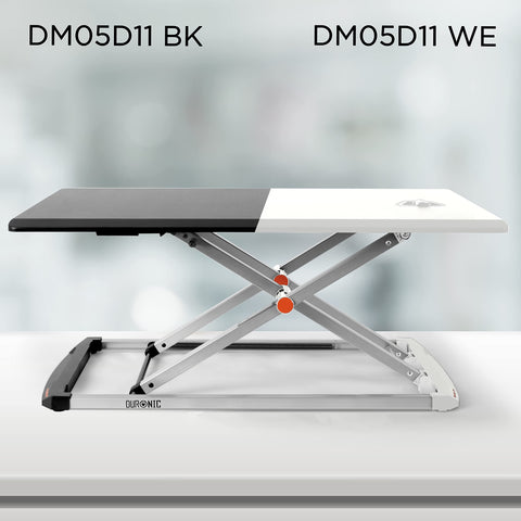 Duronic Sit-Stand Desk available in black and white finishes for ergonomic workspaces.