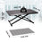 Duronic Sit-Stand Desk showing dimensions: 74cm width, 47cm depth, 5cm-40cm height, 10kg capacity.