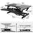 Duronic Sit-Stand Desk showing full product dimensions in millimeters and inches with weight capacity.