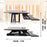 Duronic Sit-Stand Desk showing minimum and maximum heights alongside base depth dimensions.