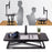 Duronic Sit-Stand Desk shown in use both sitting and standing positions.
