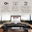 Duronic Sit-Stand Desk with a computer, dual monitor capacity, keyboard tray, and smartphone holder.