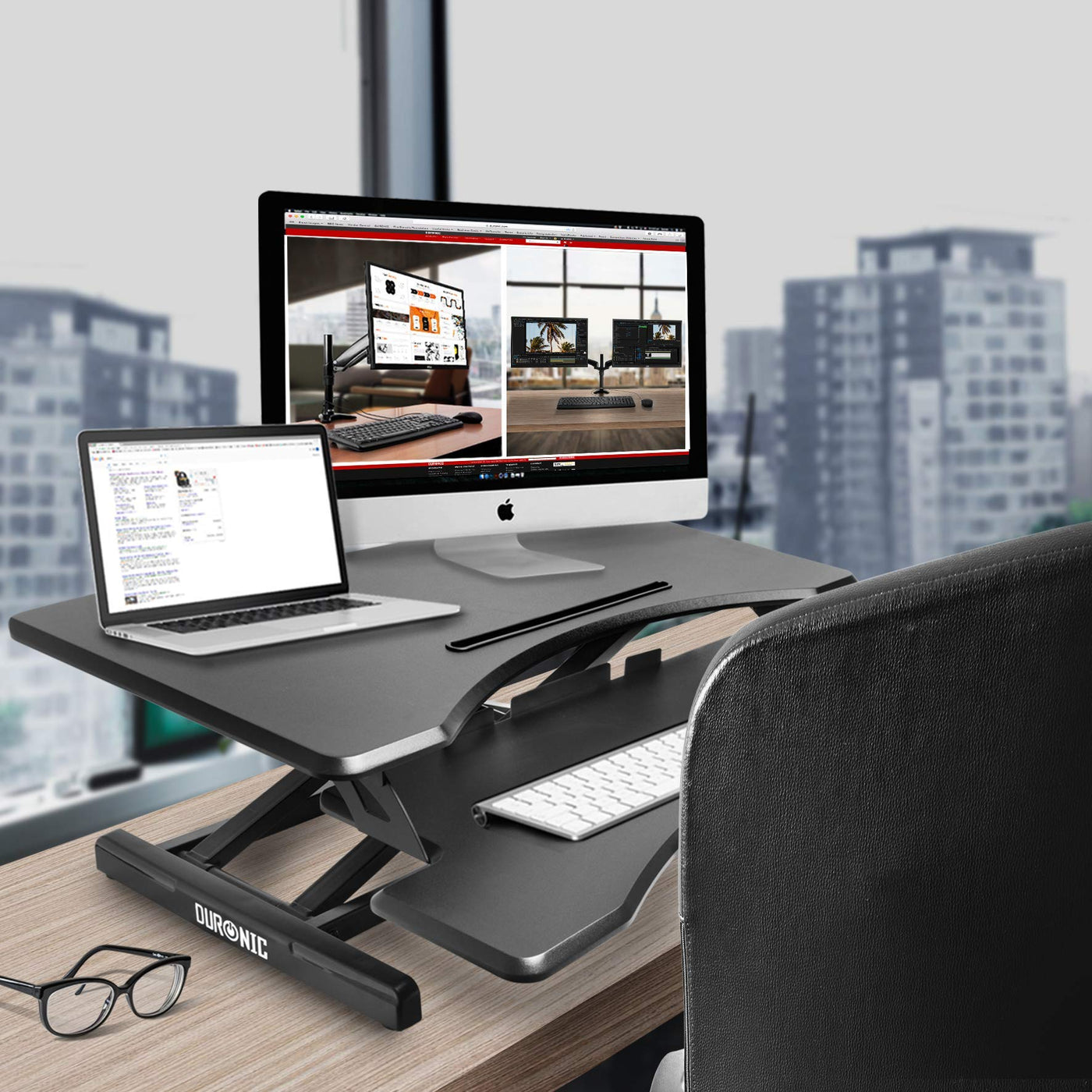 Duronic Sit-Stand Desk DM05D17 | Height Adjustable Office Workstation ...