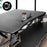Duronic Sit-Stand Desk with built-in slot holding a smartphone and pen.