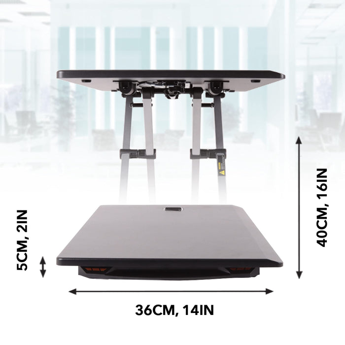 Duronic Sit-Stand Desk with dimension