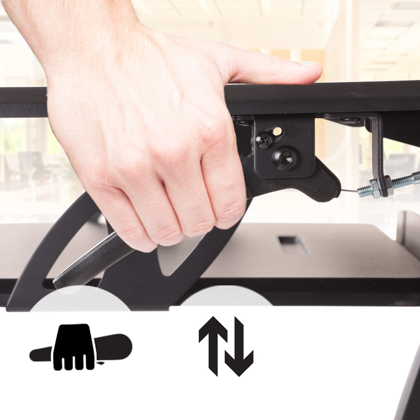 Hand Lever Machine Riser Duronic Sit-Stand Desk DM05D21 | Height Adjustable Office Workstation ...
