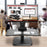 Duronic Sit-Stand Desk with keyboard tray, white cup holder, and single monitor mount setup.