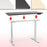 Duronic Sit Stand Desk Frame showing a customizable standing desk tabletop being mounted onto an adjustable white frame.