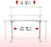 Duronic Sit Stand Desk Frame showing custom height (28-45.7 inches) and width (42.5-70.8 inches) ranges.