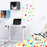 Duronic Sit Stand Desk Top with laptop in a colorful, modern children's bedroom setting.