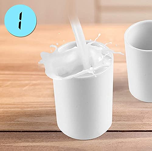 Duronic Spare Small Yoghurt Pots with milk pouring and splashing dynamically