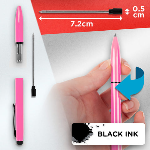 Duronic Stylus Pens showing twist mechanism and disassembled components.