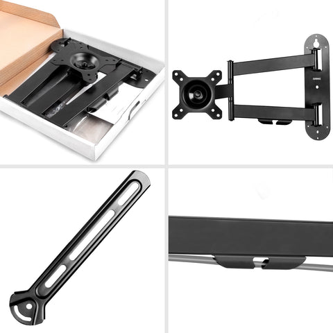Duronic TV Bracket Wall Mount with adjustable arm, VESA plate, cable management, and extension bracket.
