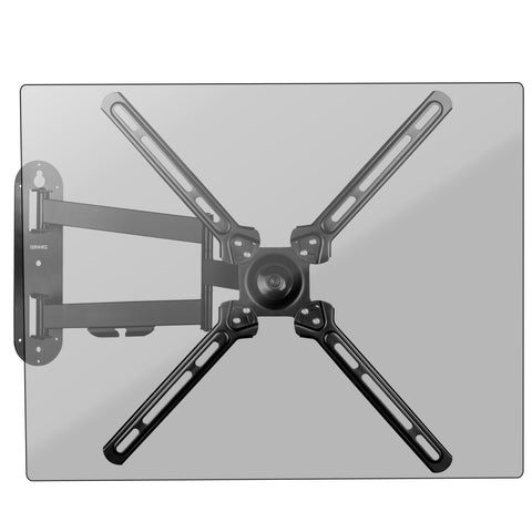 Duronic TV Bracket Wall Mount  with extendable dual arms and a large X-shaped bracket.