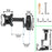 Duronic TV Bracket diagram for an adjustable articulating TV monitor wall mount with dimensions and hardware.