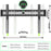 Duronic TV Bracket showing VESA compatibility sizes from 100x100mm to 600x400mm with built-in level.
