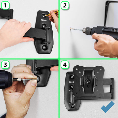 Duronic TV Wall Bracket Mount showing how to drill and mount a Duronic TV wall bracket.