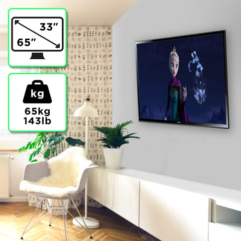Duronic TV Wall Bracket showing specifications for compatible size and weight.