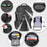 Duronic Travel Laptop Backpack displaying various storage pockets for laptops, tech, and stationery.