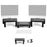 Duronic Triple Monitor Stand Riser with a set of three adjustable black monitor