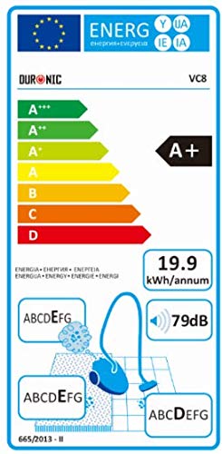 Duronic VC8 BK stick vacuum cleaner energy rating A+