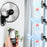 Duronic Wall Fan with remote control demonstrating three adjustable airflow speed settings.