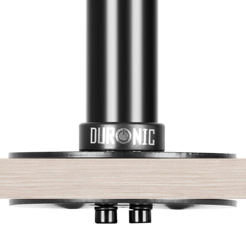 Duronic Wall Mount with black metal grommet mount secured to a light wood desk.
