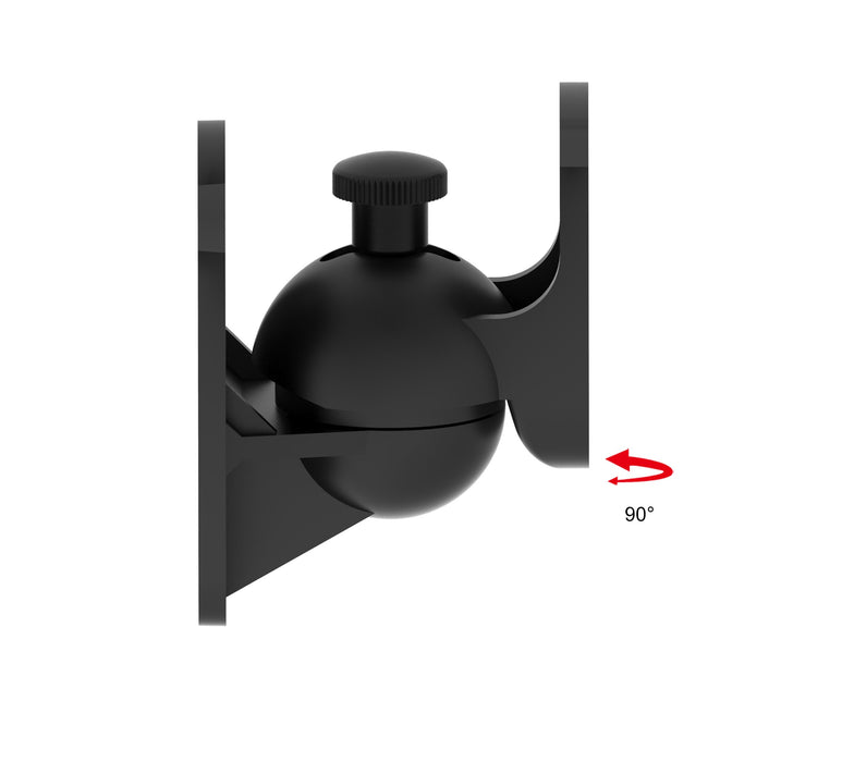 Duronic set of 2 universal wall speaker mount featuring a 90-degree swivel range and a top adjustment knob.
